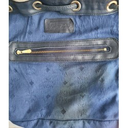 MCM Beuteltasche Mittel Weiss-Blau
