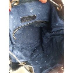 MCM Beuteltasche Mittel Weiss-Blau