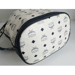 MCM Beuteltasche Mittel Weiss-Blau