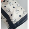 MCM Beuteltasche Mittel Weiss-Blau