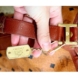 MCM Beuteltasche Medium Cognac Canvas