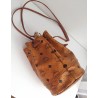 MCM Beuteltasche Klein Cognac Canvas