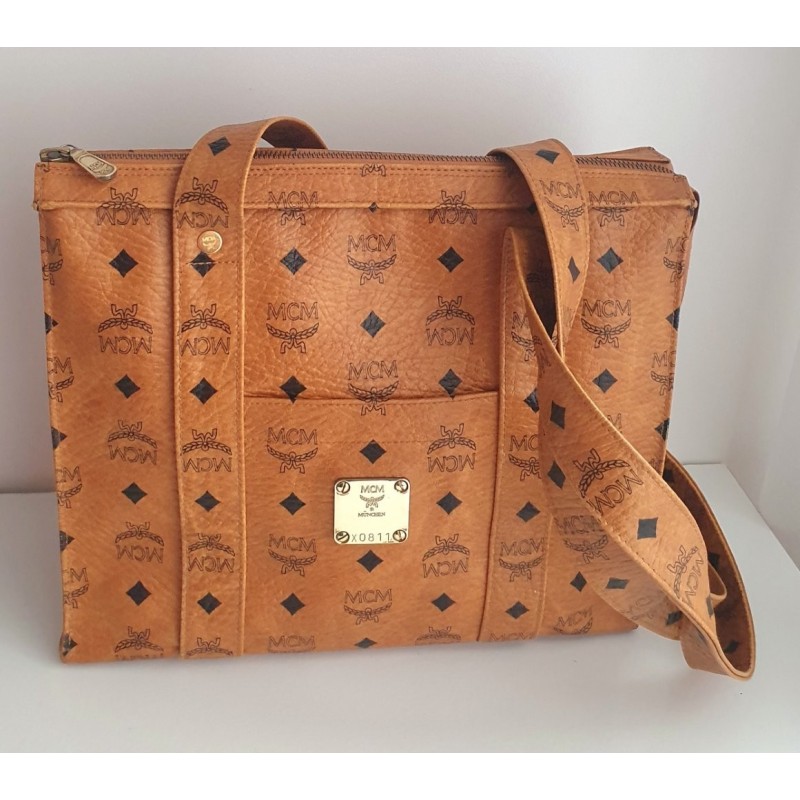 MCM Shopper Klein Heritage Cognac Canvas.