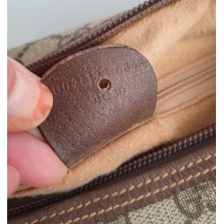 Gucci Boston Handtasche Vintage Braun Leder Canvas