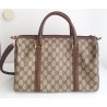 Gucci Boston Handtasche Vintage Braun Leder Canvas