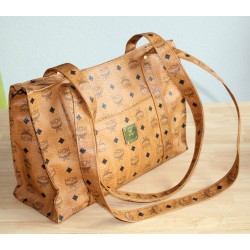 MCM Shopper Medium Cognac Canvas