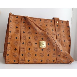 MCM Shopper Medium Heritage Cognac Canvas.