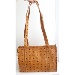 MCM Shopper Medium Heritage Cognac Canvas.