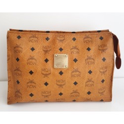 MCM Nécessaire Poche Toilette Medium Heritage Cognac Canvas.