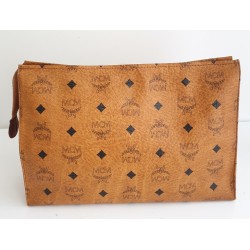 MCM Nécessaire Poche Toilette Medium Heritage Cognac Canvas.