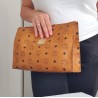 MCM Nécessaire Poche Toilette Medium Heritage Cognac Canvas.