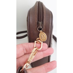 Gucci Clutch/Crossbody Vintage Braun Leder Canvas