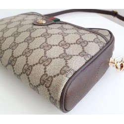 Gucci Clutch/Crossbody Vintage Braun Leder Canvas