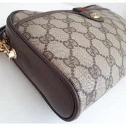 Gucci Clutch/Crossbody Vintage Braun Leder Canvas