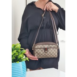 Gucci Clutch/Crossbody Vintage Braun Leder Canvas