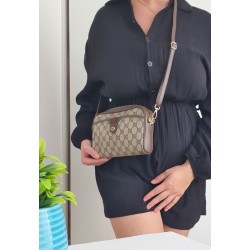 Gucci Clutch/Crossbody Vintage Braun Leder Canvas