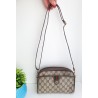 Gucci Clutch/Crossbody Vintage Braun Leder Canvas