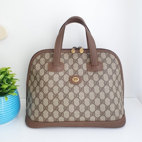 Gucci Ophidia Vintage Braun Leder Canvas