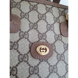 Gucci Ophidia Vintage Braun Leder Canvas