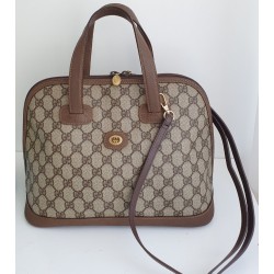 Gucci Ophidia Vintage Braun Leder Canvas