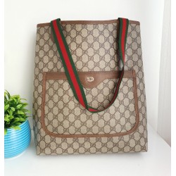 Gucci Schultertasche Supreme Tote Bag Braun Leder