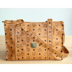 MCM Shopper Medium Cognac Canvas