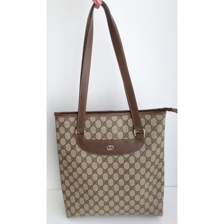 Gucci Schultertasche Supreme Tote Bag Braun Leder
