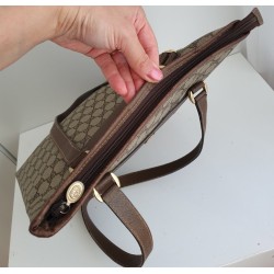 Gucci Schultertasche Supreme Tote Bag Braun Leder