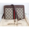 Gucci Clutch/Crossbody Vintage Braun Leder Canvas