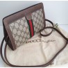 Gucci Clutch/Crossbody Vintage Braun Leder Canvas