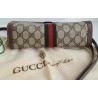 Gucci Clutch/Crossbody Vintage Braun Leder Canvas