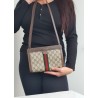 Gucci Clutch/Crossbody Vintage Braun Leder Canvas