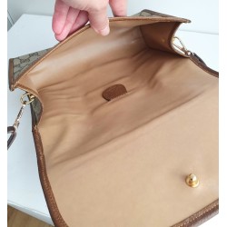 Gucci Vintage Clutch/Crossbody Tasche Leder Braun