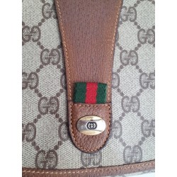 Gucci Vintage Clutch/Crossbody Tasche Leder Braun