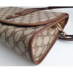 Gucci Vintage Clutch/Crossbody Tasche Leder Braun