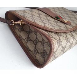 Gucci Vintage Clutch/Crossbody Tasche Leder Braun