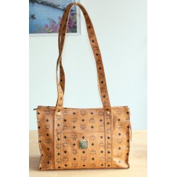 MCM Shopper Medium Cognac Canvas
