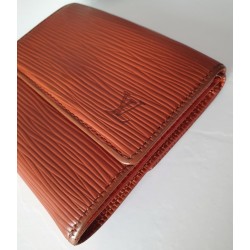 Louis Vuitton Elise Portemonnaie Unisex Epi Leder Cognac