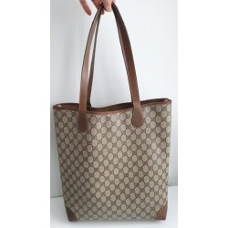 Gucci Schultertasche Supreme GG Tote Bag Braun Leder