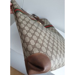 Gucci Schultertasche Supreme GG Tote Bag Braun Leder