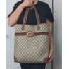 Gucci Schultertasche Supreme GG Tote Bag Braun Leder