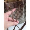 Gucci Beuteltasche Klein PM Vintage GG Braun Leder Canvas