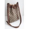 Gucci Beuteltasche Klein PM Vintage GG Braun Leder Canvas