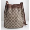 Gucci Beuteltasche Klein PM Vintage GG Braun Leder Canvas