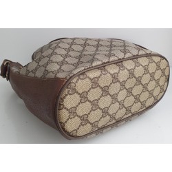 Gucci Beuteltasche Klein PM Vintage GG Braun Leder Canvas