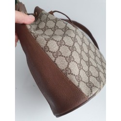 Gucci Beuteltasche Klein PM Vintage GG Braun Leder Canvas