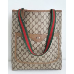 Gucci Schultertasche Supreme Tote Bag Braun Leder
