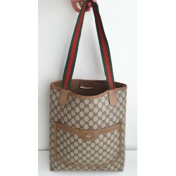 Gucci Schultertasche Supreme Tote Bag Braun Leder