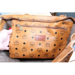MCM Shopper Medium Cognac Canvas
