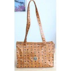 MCM Shopper Medium Cognac Canvas